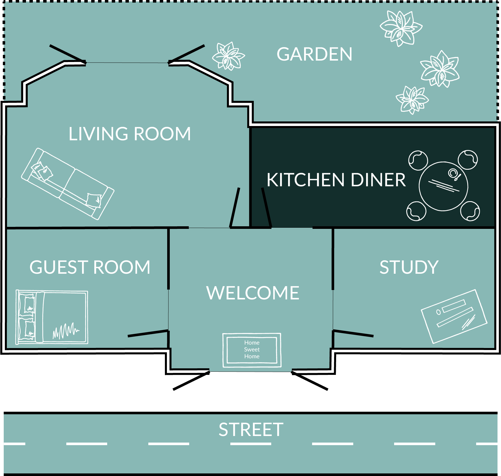 Citylife floor plan - Kitchen Diner